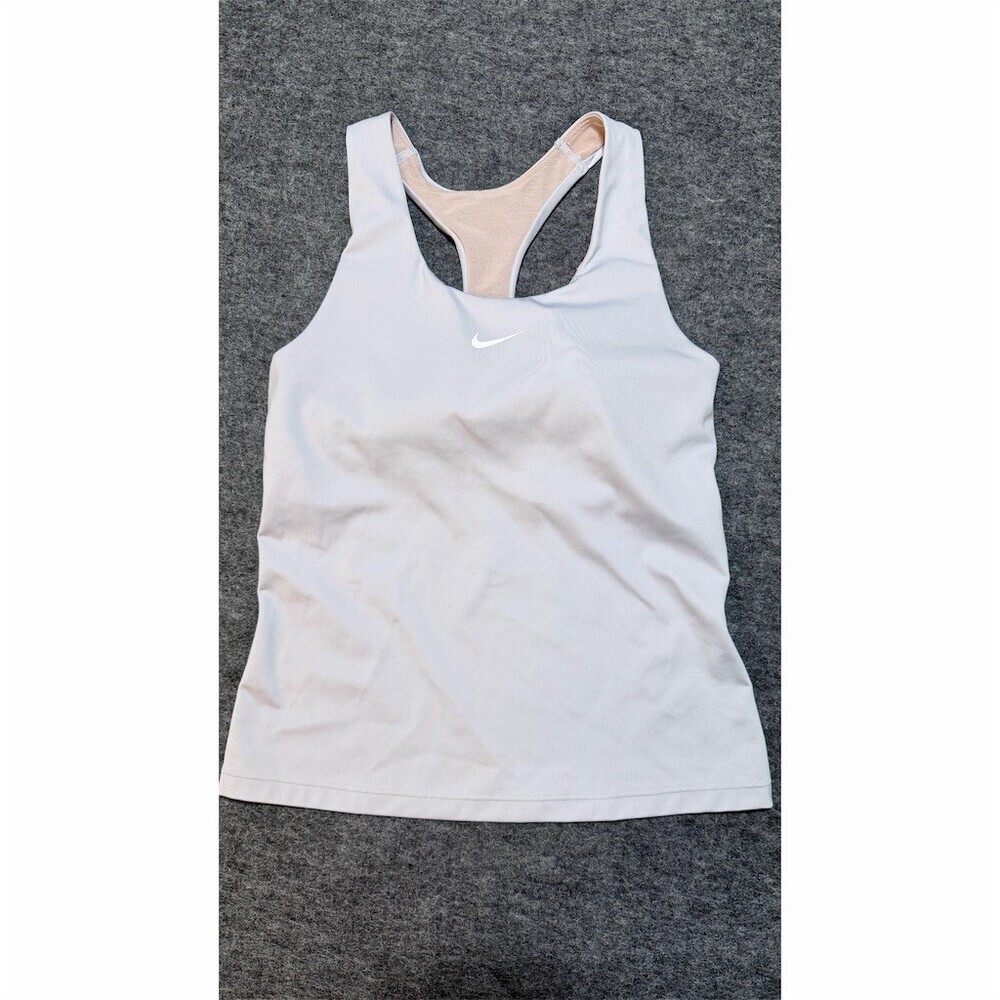 Nike Dri-FIT Tank Top Womens S White Racerback Built-In Bra Activewear